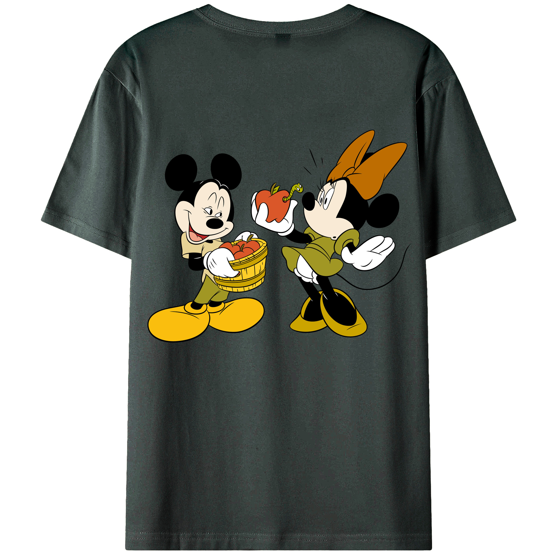 ミッキーマウス Mickey Mouse 綿100％ メンズ半袖Tシャツ（バックプリント） 通気性